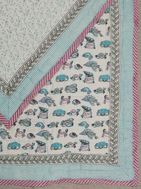 Blue Crab Handblock Quilt