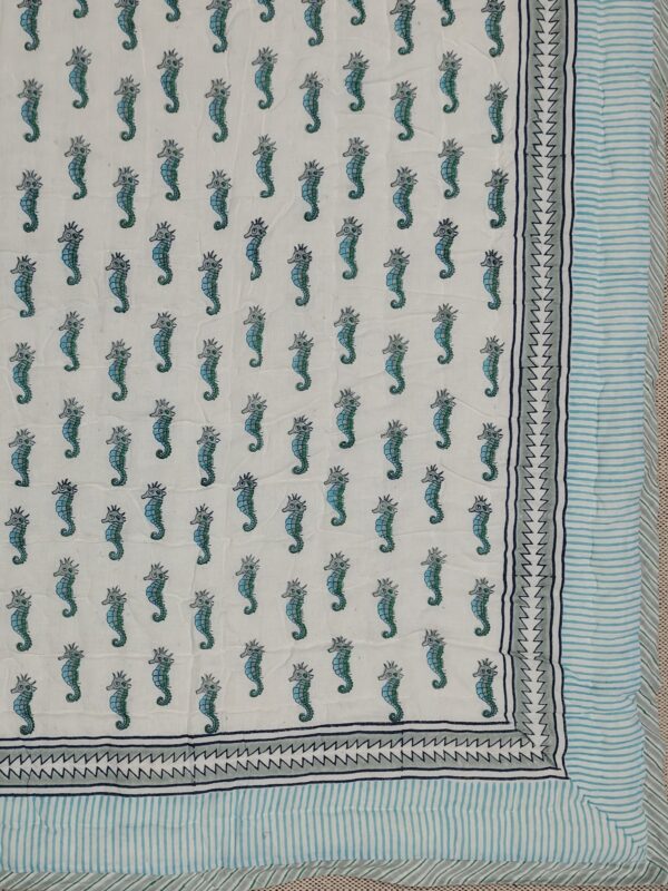 Sea Horse Handblock Quilt